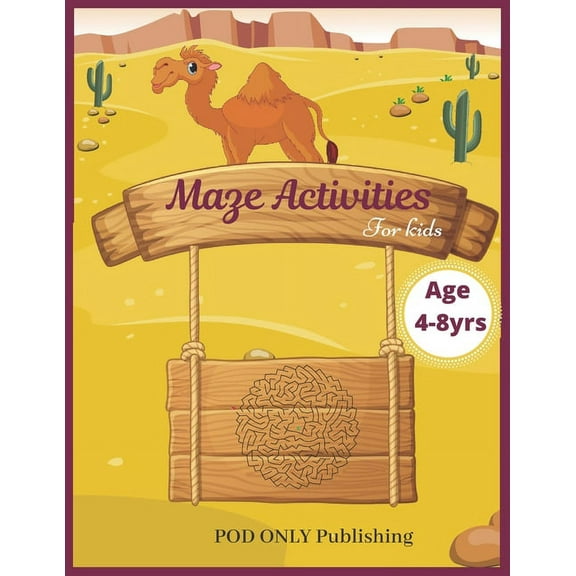 Maze Activities For Kids: Vol. 4 Beautiful Funny Maze Book Is A Great Idea For Family Mom Dad Teen & Kids To Sharp Their Brain And Gift For Birthday Anniversary Puzzle Lovers Or Holidays Travel Trip (