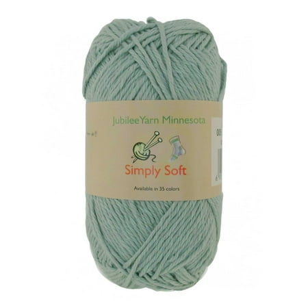Peaches Plum - BambooMN Brand - Simply Soft Yarn 100g - 4 Skeins - 50% Cotton 50% Polyestser - Minty Green - Color 005