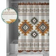 thumbnail image 4 of Southwest Geometric Bathroom Curtain 72 Inch Shower Curtain with Hooks, Rustic Boho Tribal Waterproof Polyester Bath Curtain Washable Bathtub Curtain 72''x 72'', 4 of 6