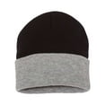 thumbnail image 2 of Sportsman - Colorblocked 12" Cuffed Beanie - SP12T - Black/ Heather - Size: One Size, 2 of 4