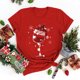 thumbnail image 3 of Gibobby Camiseta Navideña De La Mujer Moda para mujer para tops casuales Camiseta de manga corta con cuello redondo Camiseta holgada con estampado navideño(Rojo,CH), 3 of 5
