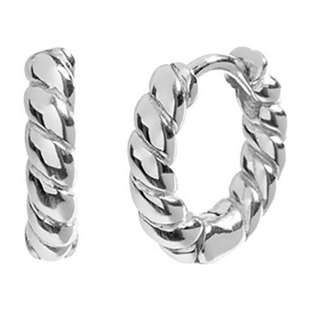 De Moda y Exquisito Zircon Pendientes Pequeños Minimalista Twisted Twisted Pendientes para Mujeres