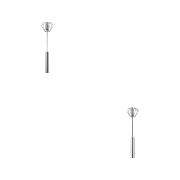 Cateissary Batidor de huevos fácil de usar de acero inoxidable para una amplia aplicación batidor de huevos semiautomático batidor de huevos de Trompeta sólida 2Conjunto