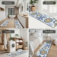 thumbnail image 5 of Blue and Yellow Pioneer Flower Kitchen Rugs Sets Of 3,Kitchen Runner Rugs Non Skid Washable,Decorative Kitchen Floor Mats for Kitchen,Sink,Laundry,17"x30"+ 17"x47" + 17"x59", 5 of 6