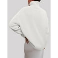 thumbnail image 3 of Women'S High Neck Sweaters Loose Fit Fall Winter Pullover Jumper Tops White L, 3 of 6