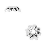 Nunn Design Bead Caps, 6mm Floral Petals, 4 Pieces, Bright Silver