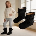 thumbnail image 2 of Toddler Girls Boots Mid Calf Slouch Fringe Tassel Casual Winter Shoes for Little Kids, 2 of 8