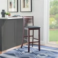 thumbnail image 2 of Pemberly Row 31" Wood & Faux Leather Bar Stool in Dark Merlot/Black, 2 of 15
