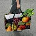 thumbnail image 7 of Thanksgiving Fruits Reusable Foldable Large Capacity Laundry Bag Shopping Bag Easter Basket Picnic Basket Oxford Cloth Durable Storage Organizer Bin Hamper Tote - Grey, 7 of 7