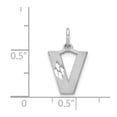 thumbnail image 3 of Diamond2Deal 14K Or Blanc Satin Taille Diamant Initiale Charme pour Femmes, 3 of 5