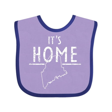 

Inktastic It s Home- Maine State Outline Distressed Text Gift Baby Boy or Baby Girl Bib