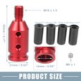 thumbnail image 4 of Unique Bargains Gear Shift Knob Adapter Kit Universal with 4 Plastic Hoses Non Threaded Lever Cover Head Aluminum Alloy Red, 4 of 7