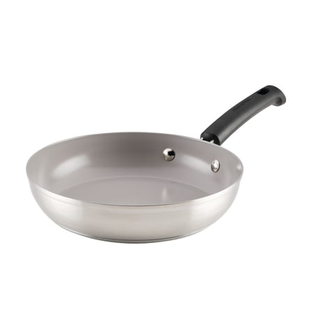 Farberware TrueCook Stainless Steel Ceramic Frying Pan, 9.5-Inch, Silver