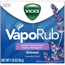 Vicks Vaporub Cough Suppressant Ointment, Lavender 1.76 oz (Pack of 2)