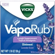 Vicks Vaporub Cough Suppressant Ointment, Lavender 1.76 oz (Pack of 3)
