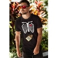 thumbnail image 3 of Old Glory Mens Growler Baby Pregnant Skeleton Halloween Costume Short Sleeve T Shirt, 3 of 5