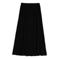 thumbnail image 4 of RUTAYY 2025 Spring Summer New Pleated Design Elastic High Waist Knee Length Mid-Length Skirt For Women Solid Color Flowy Swing Skirts, 4 of 4