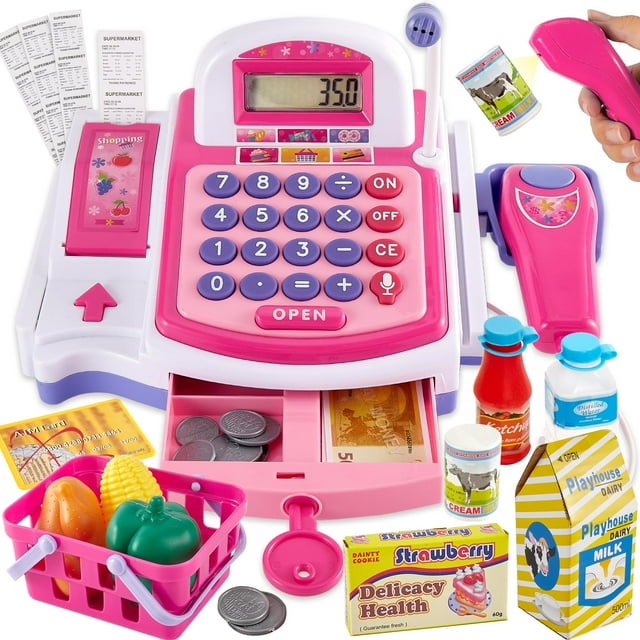 Caja registradora de juguete Buyger Kids con escáner e impresora