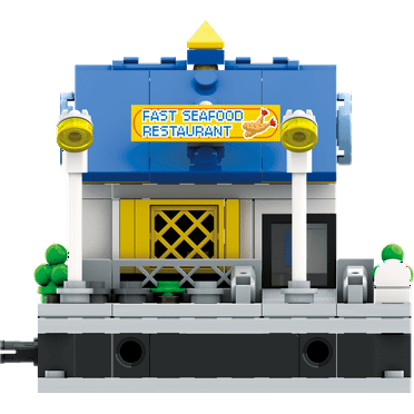 TOONIFY Building Blocks Architecture Set with Quick-Detached Structure, Mini City Store Display Model for Home Decor, STEM Building Construction Toy for Adults and Kids 177 PCS (Seafood Restaurant)