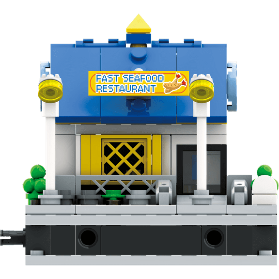TOONIFY Building Blocks Architecture Set with Quick-Detached Structure, Mini City Store Display Model for Home Decor, STEM Building Construction Toy for Adults and Kids 177 PCS (Seafood Restaurant)