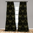 thumbnail image 4 of Ambesonne Ethnic Curtains, Gold Butterfly Square Plot, Pair of 28"x84", Charcoal Grey and Dark Yellow, 4 of 5