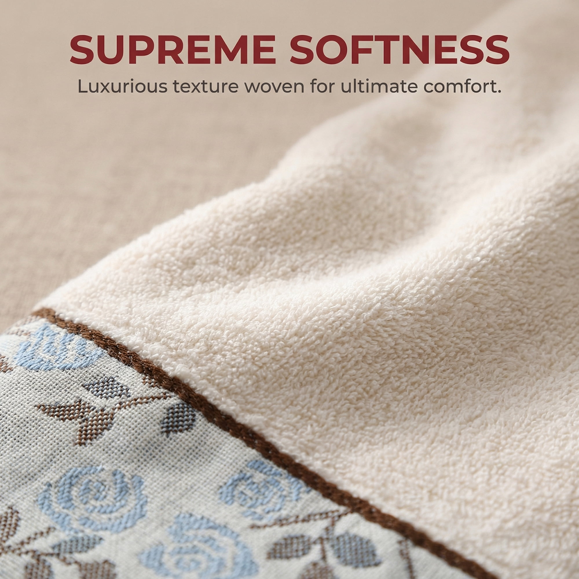 Unique Bargains Pure Cotton Floral Embroidery Absorbent Towels Blue 4pcs 29" x 13"