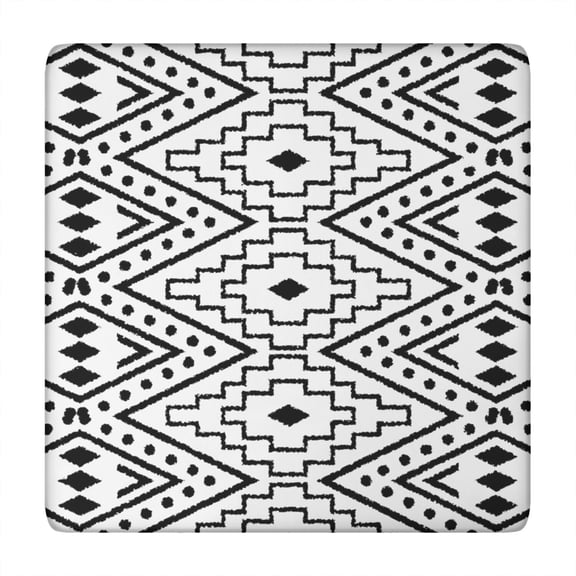 Bohemian Style Floral Print Square Table Cover 34x34 Inch with Elastic Edge for Snug Fit on Indoor Outdoor Patio Dining Tables