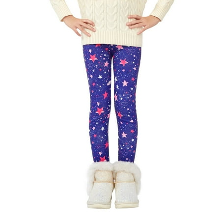 

URMAGIC Girls Winter Mermaid Fleece Lined Leggings Toddler Kids Rainbow Thicken Warm Classic Tights Trousers 3-13T