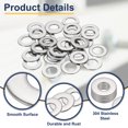 thumbnail image 3 of Arandela Plana M12 para Tornillo, 30Pcs Arandelas de Acero Inoxidable 304 12MM ID x 24MM OD x 2MM de Grosor (Tono Plateado), 3 of 6