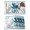 Aqua, variant on Coastal Turtle Placemats Set of 6, Nautical Starfish Coral Jellyfish Stripes Placemats for Dining Table, Place Mats for Kitchen Tabletop, Waterproof Wipeable Dining Table Mats Set