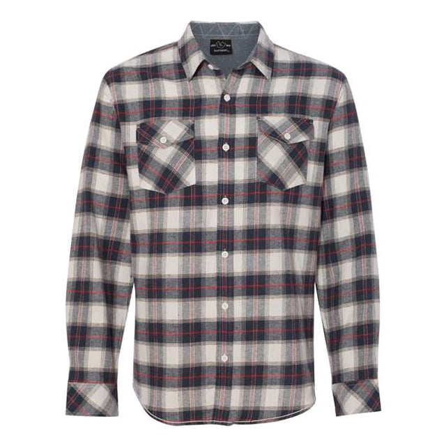 Burnside - Camisa de franela de manga larga teñida en hilo para hombre, blanco/rojo, M Burnside 8210