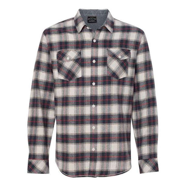 Burnside - Camisa de franela de manga larga teñida en hilo para hombre, blanco/rojo, 2XL BURNSIDE 8210