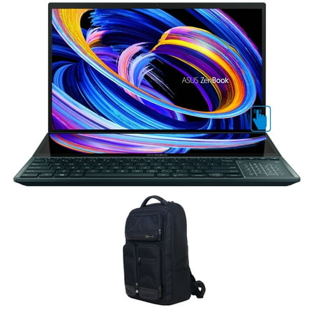 ASUS Zenbook Pro Duo 15 OLED Home/Business Laptop (Intel i9-12900H 14-Core, 15.6in 60Hz Touch 4K Ultra HD (3840x2160), GeForce RTX 3060, Win 11 Pro) with Atlas Backpack