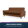 Queer Eye Liam Futon with Storage, Camel Faux Leather