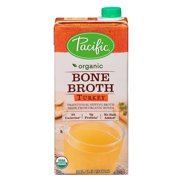 Pacific Organic Turkey Bone Broth 32 oz Cartons Pack of 6 Walmart