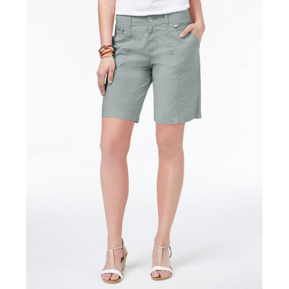Style & Co Petite Zip Detail Shorts Misty Harbor 10P