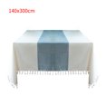thumbnail image 1 of Mantel Mantel rectangular de lino y algodón Mantel bordado de estilo rústico con borde de flecos, 140x300cm Inevent HA007857-05, 1 of 7