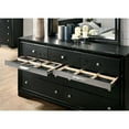 thumbnail image 4 of Miekor Furniture Black Color Dresser w Mirror Set Hidden Jewelry Drawer English Dovetail Silver Accents Round Knobs Bedroom Furniture MK3077, 4 of 10