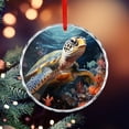 thumbnail image 5 of Ornament Oil Painting of A Sea Turtle with Coral And Sea Shells Holiday Ornaments Sea Turtle for Home Office Xmas Tree Decor for Family Couples Friends, 5 of 8