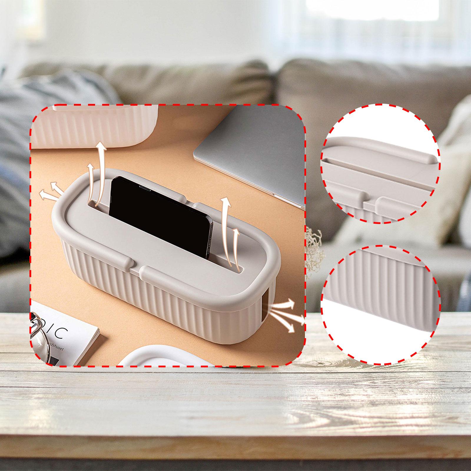 Fiocias Cables Management Box Cables Storage Hide Conceal Strips Sturdy Sleek Cord Hider Khaki