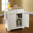 thumbnail image 3 of Pemberly Row Natural Wood Top Portable Kitchen Island in White, 3 of 7