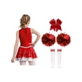 thumbnail image 2 of XUNZOO Costume de Pom-Pom Girl d'Halloween pour Filles Enfants, Robe de Danse de Cheerleading à Paillettes avec Pompons, Ensemble de Couvre-Chef et Chaussettes, A Rouge 8, 2 of 7