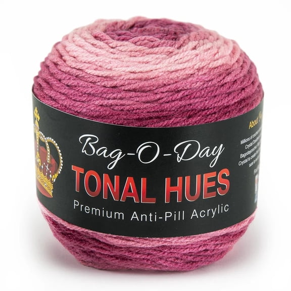 Mary Maxim Bag-O-Day Tonal Hues Ombre Yarn 280 Yards, 5.3 OZ, Exquisite