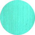 thumbnail image 1 of Ahgly Company Machine Washable Indoor Round Solid Turquoise Blue Modern Area Rugs, 8' Round, 1 of 4