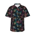 thumbnail image 2 of Picia Feathers And Butterflies Gentle Cotton Regular Fit Short Sleeve Casual Hawaiian Shirt for Men-XX-Large, 2 of 8