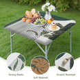 thumbnail image 4 of Green Boho Geometric and Plant Pattern (4) Square Fitted Tablecloth with Elastic Edge,Square Table Cover,Washable Elastic Table Cover for Home Kitchen Party Decor 34"x34", 4 of 6