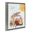 thumbnail image 4 of Stupell Industries Summer Surf Bus Transportation Painting Gray Floater Framed Canvas Art Print Wall Art, 18 x 18, 4 of 10