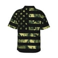 thumbnail image 3 of Balery American Flag Camo Print Men's Hawaiian Shirts Short Sleeve Beach Shirt Relaxed Fit Vacation Button Down Shirts-3X-Large, 3 of 9