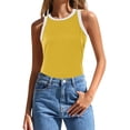 thumbnail image 1 of HBFAGFB Débardeurs pour Femmes Mode Col Rond Sans Manches Hauts Slim Légers Gilet Polyvalent Jaune Taille m, 1 of 4