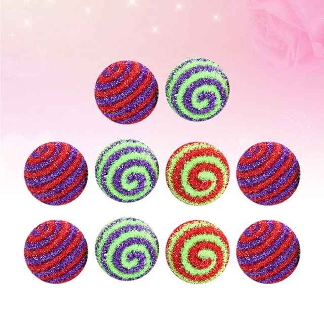 unbranded 10Pcs Assorted Color Cat Ball Playthings Made of Safe Durable Material for Pet Fun
